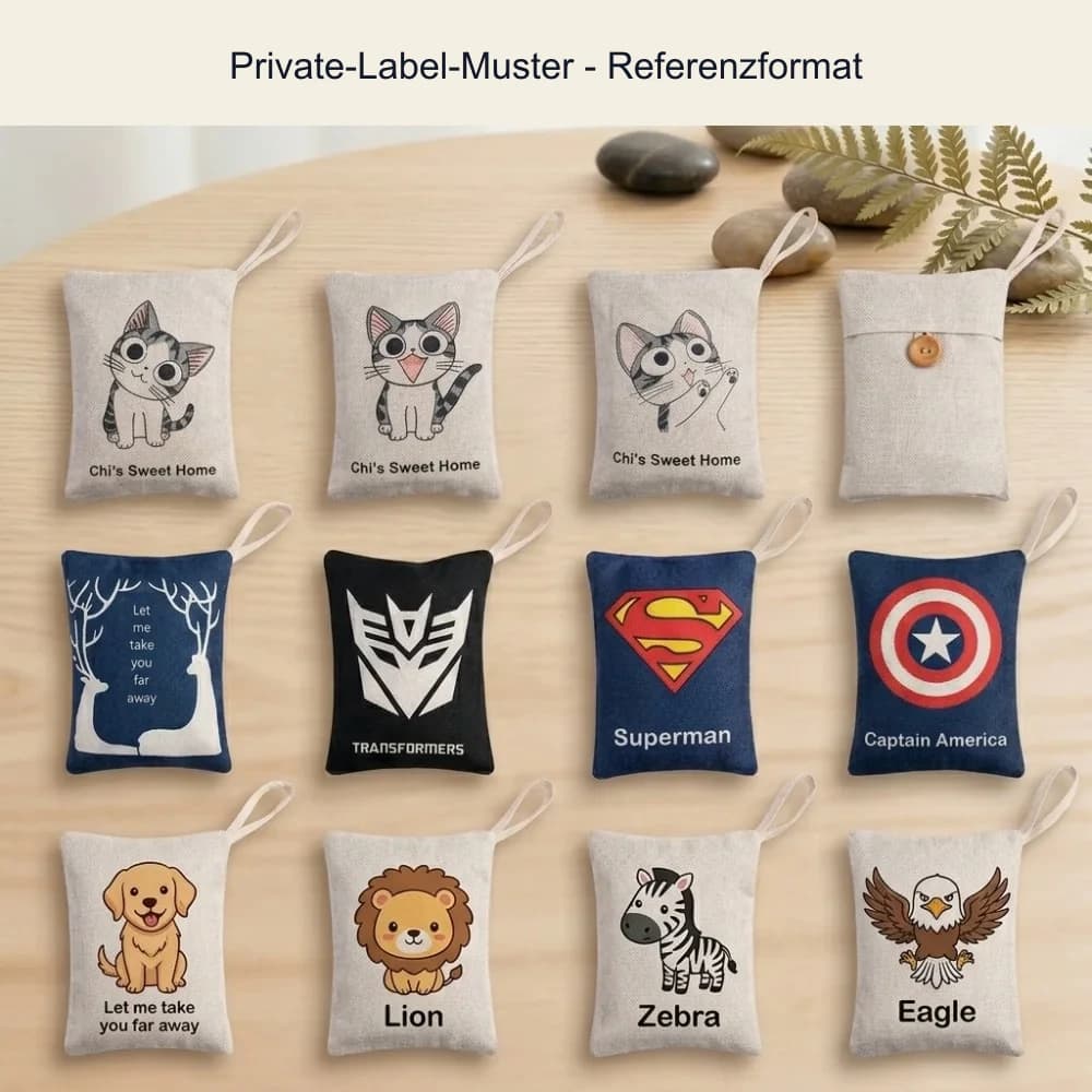 Private-Label-Formate und Branding-Referenzen für Bambuskohlebeutel
