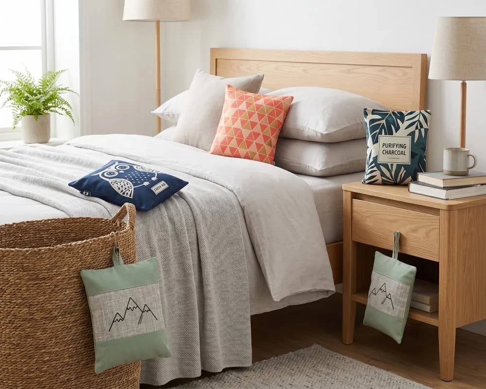 Bamboo charcoal bag application for bedroom