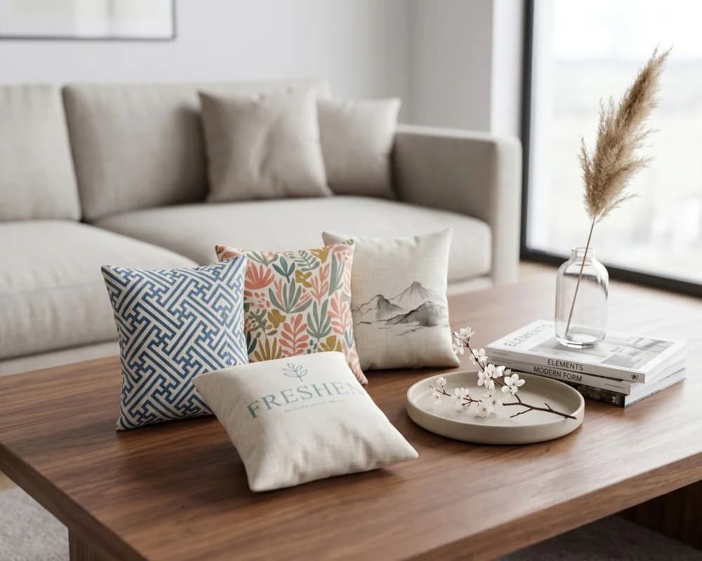 Bamboo charcoal bags positioned in a living room