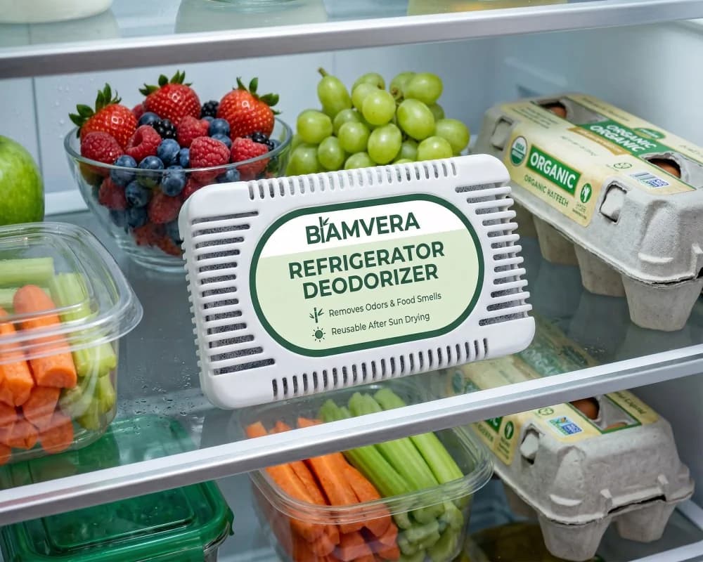 Bamboo charcoal bag application for refrigerator & pantry
