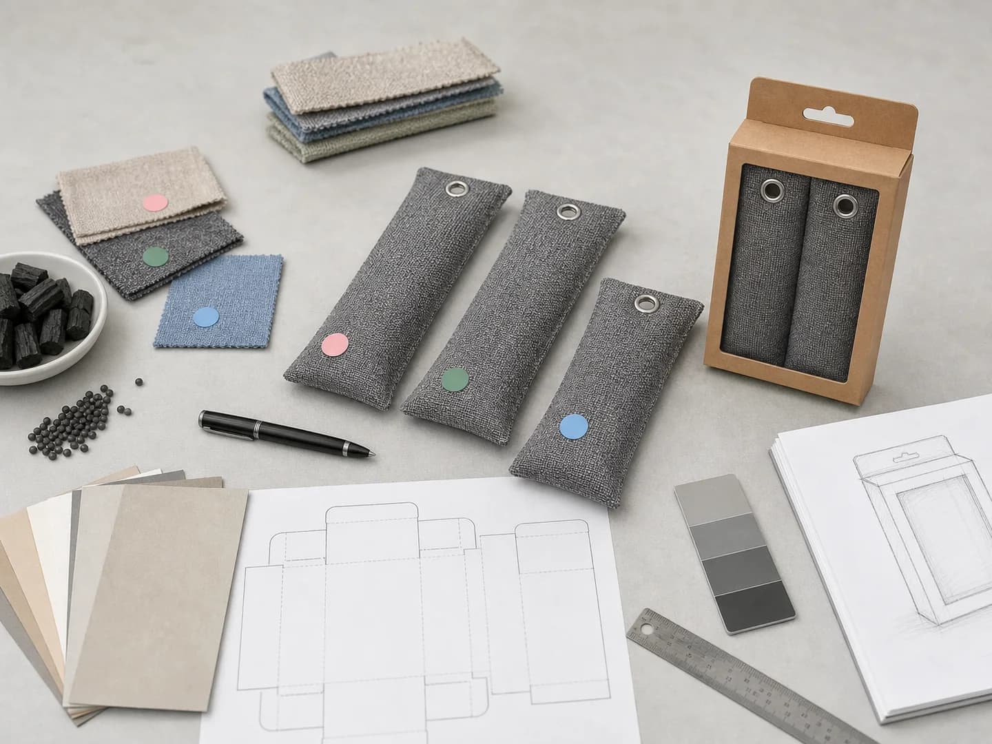 Sacchetti al carbone, componenti packaging e note di approvazione