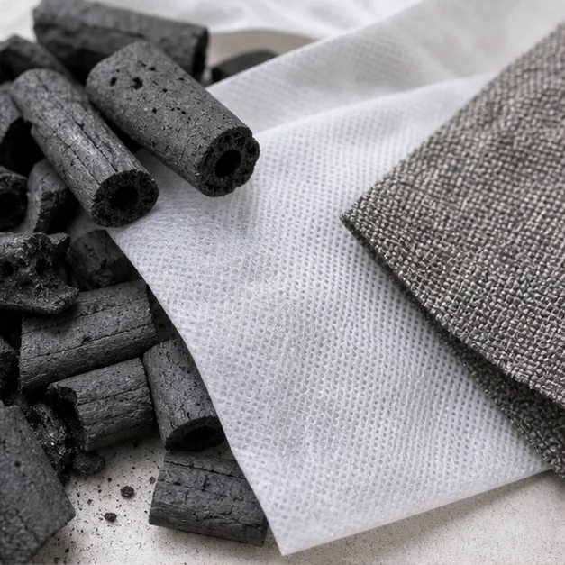 Porous bamboo charcoal beside breathable pouch materials