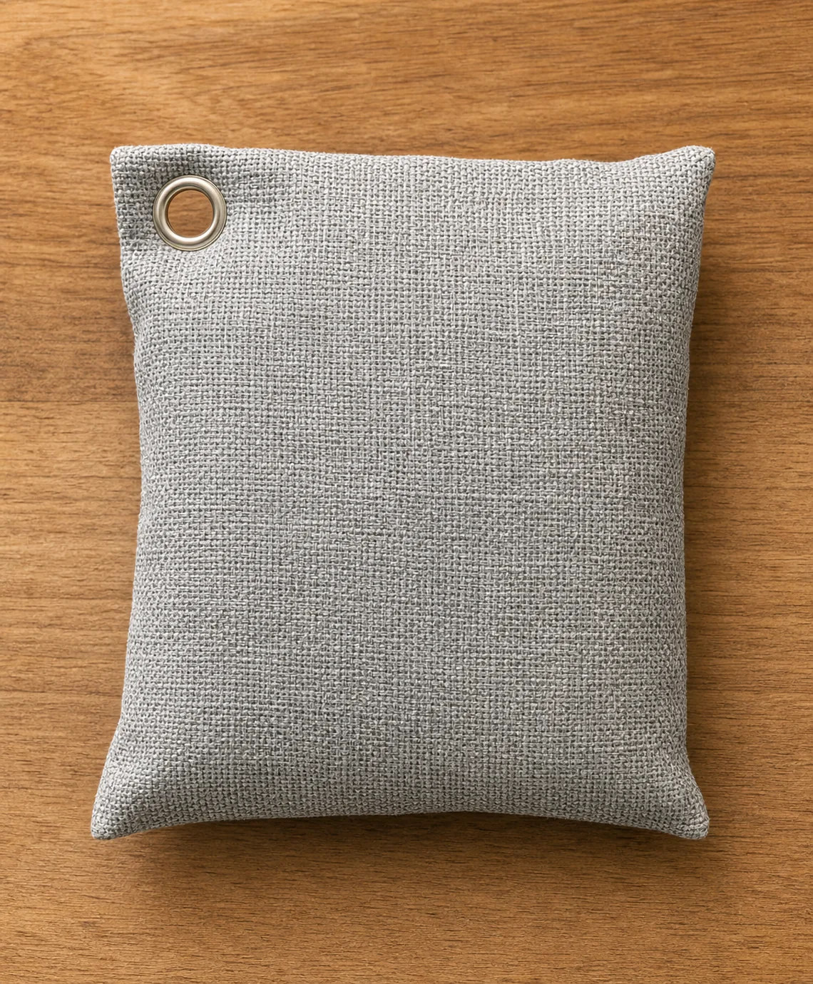 Unbranded grey woven bamboo charcoal storage pouch with metal eyelet