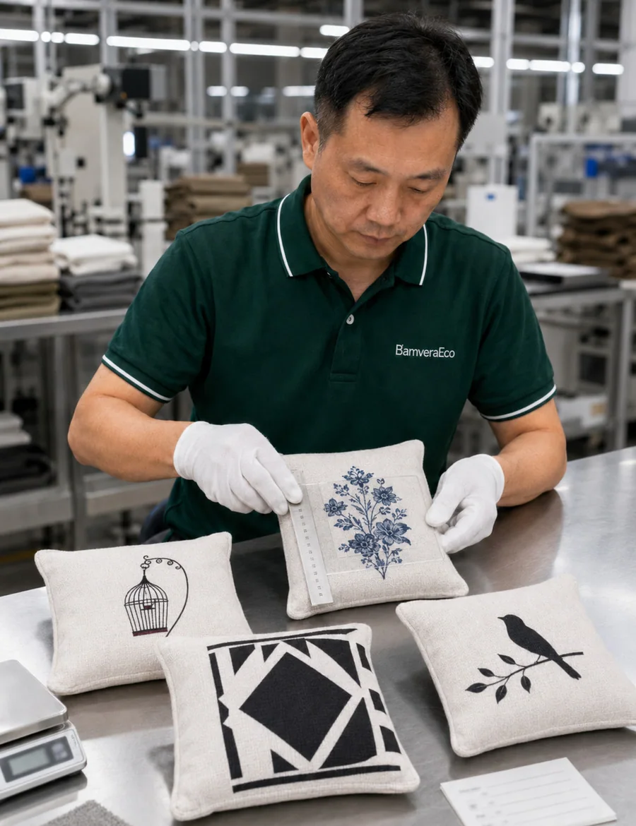 Finished-bag inspection for private-label automotive bamboo charcoal bag production