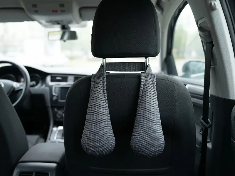 Paired headrest format application for an unscented car odor absorber bag